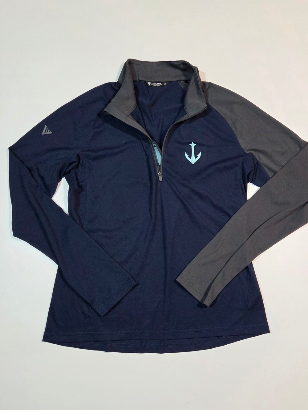 Seattle KRAKEN NHL Level Wear 1/4 Zip Anchor Logo Navy Pullover Women's Large